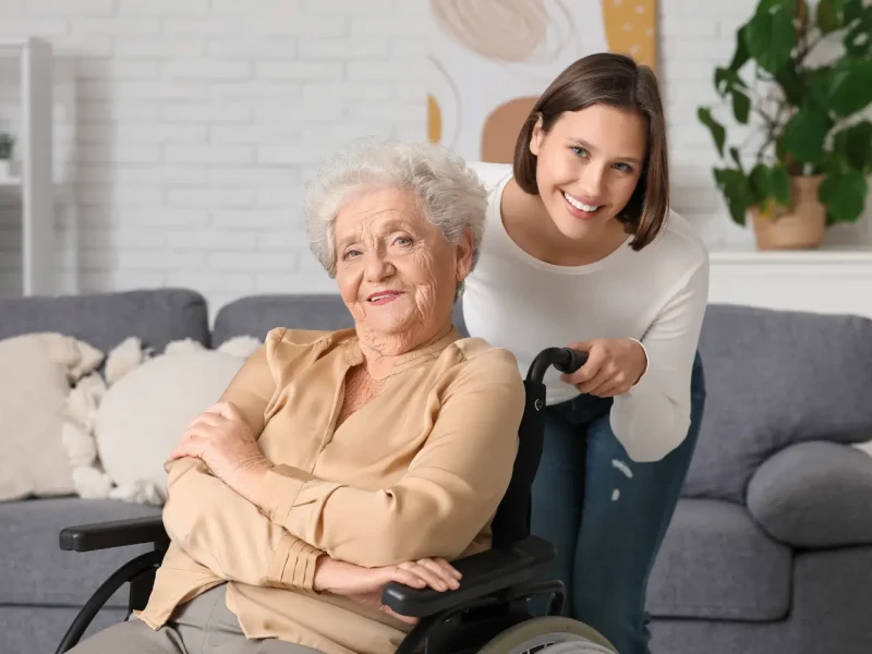 Zufriedene Pflegeperson